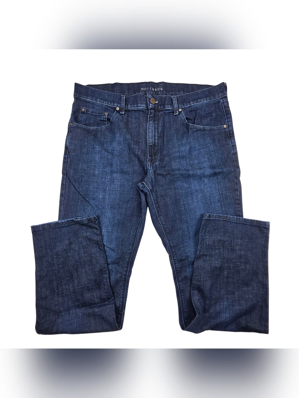 Mott and Bow Mosco Jeans Mens 38x32 Blue Slim Stretch Lightweigt Dark Denim